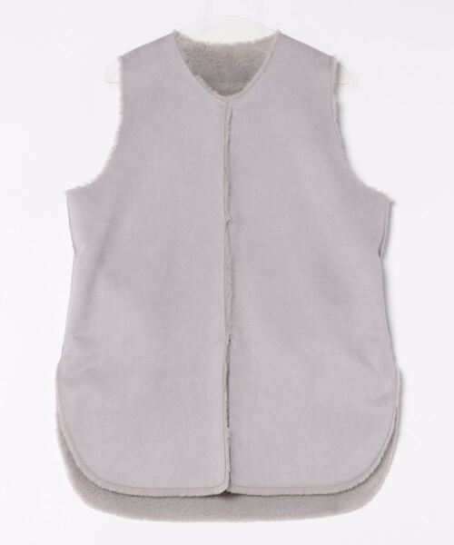 INED CLARO（イネドクラロ）の「リバーシブルフェイクムートンジレ（ブルゾン・レディース・アイボリー/グレー/モカ・フリー）」の4枚目の写真