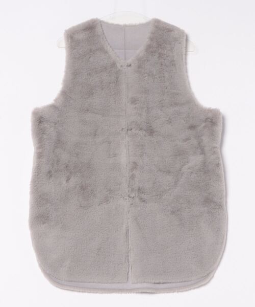 INED CLARO（イネドクラロ）の「リバーシブルフェイクムートンジレ（ブルゾン・レディース・アイボリー/グレー/モカ・フリー）」の5枚目の写真