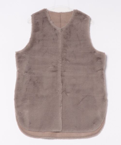 INED CLARO（イネドクラロ）の「リバーシブルフェイクムートンジレ（ブルゾン・レディース・アイボリー/グレー/モカ・フリー）」の7枚目の写真