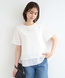 INDIVI | 【洗える／シアー／SETUP可能】肩レースティアードエアリーブラウス(シャツ/ブラウス)