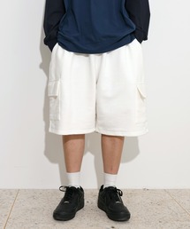 [UNISEX][ストリートファッション] カーゴ 7分丈トレーニングスポーティーバミューダワイドパンツ