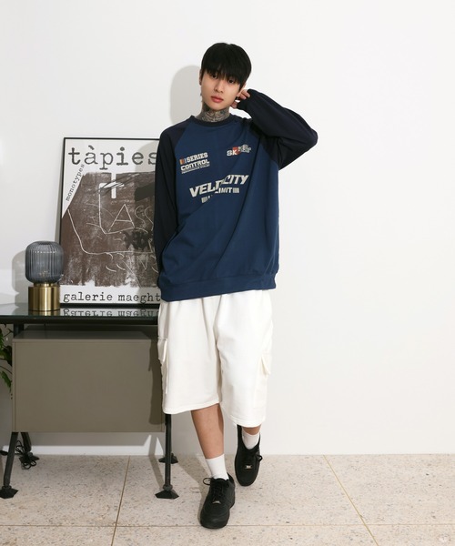 FOLLOWIN（フォロウィン）の「[UNISEX][ストリートファッション] カーゴ 7分丈トレーニングスポーティーバミューダワイドパンツ（スウェットパンツ・レディース・アイボリー/ブラック/チャコール・FREE）」の5枚目の写真