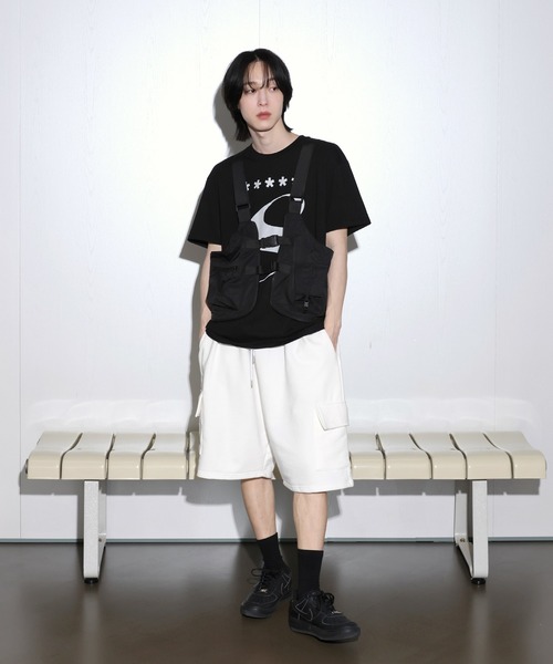 FOLLOWIN（フォロウィン）の「[UNISEX][ストリートファッション] カーゴ 7分丈トレーニングスポーティーバミューダワイドパンツ（スウェットパンツ・レディース・アイボリー/ブラック/チャコール・FREE）」の9枚目の写真