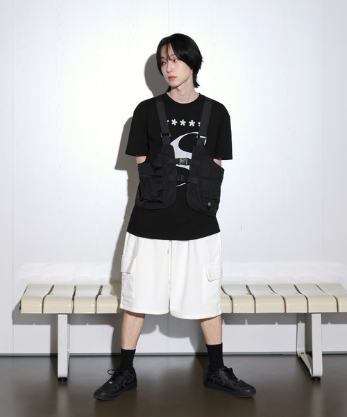 FOLLOWIN（フォロウィン）の「[UNISEX][ストリートファッション] カーゴ 7分丈トレーニングスポーティーバミューダワイドパンツ（スウェットパンツ・レディース・アイボリー/ブラック/チャコール・FREE）」の11枚目の写真