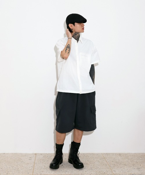 FOLLOWIN（フォロウィン）の「[UNISEX][ストリートファッション] カーゴ 7分丈トレーニングスポーティーバミューダワイドパンツ（スウェットパンツ・レディース・アイボリー/ブラック/チャコール・FREE）」の14枚目の写真