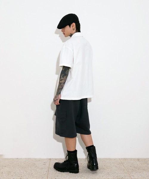 FOLLOWIN（フォロウィン）の「[UNISEX][ストリートファッション] カーゴ 7分丈トレーニングスポーティーバミューダワイドパンツ（スウェットパンツ・レディース・アイボリー/ブラック/チャコール・FREE）」の15枚目の写真
