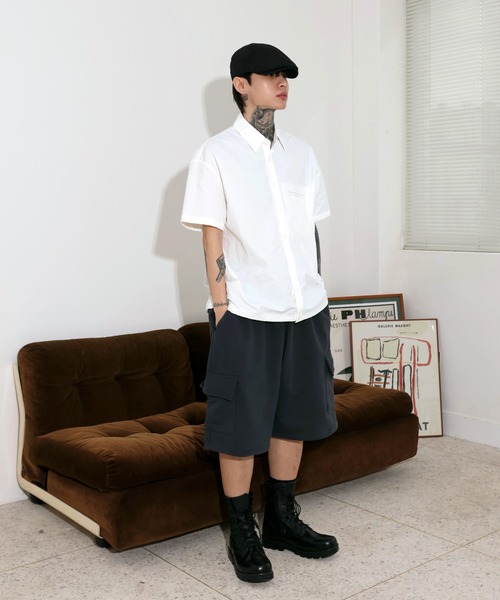 FOLLOWIN（フォロウィン）の「[UNISEX][ストリートファッション] カーゴ 7分丈トレーニングスポーティーバミューダワイドパンツ（スウェットパンツ・レディース・アイボリー/ブラック/チャコール・FREE）」の16枚目の写真