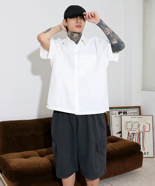 FOLLOWIN（フォロウィン）の「[UNISEX][ストリートファッション] カーゴ 7分丈トレーニングスポーティーバミューダワイドパンツ（スウェットパンツ・レディース・アイボリー/ブラック/チャコール・FREE）」の20枚目の写真