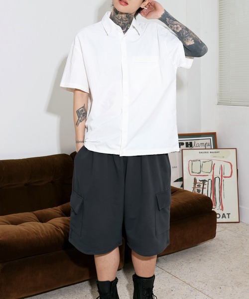 FOLLOWIN（フォロウィン）の「[UNISEX][ストリートファッション] カーゴ 7分丈トレーニングスポーティーバミューダワイドパンツ（スウェットパンツ・レディース・アイボリー/ブラック/チャコール・FREE）」の21枚目の写真