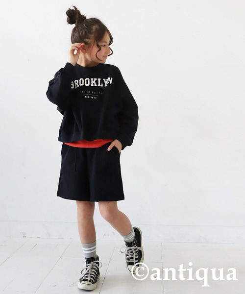 antiqua（アンティカ）の「カレッジロゴプルオーバー（スウェット・キッズ・ブラック/杢グレー/オフホワイト・150/140/160）」の9枚目の写真