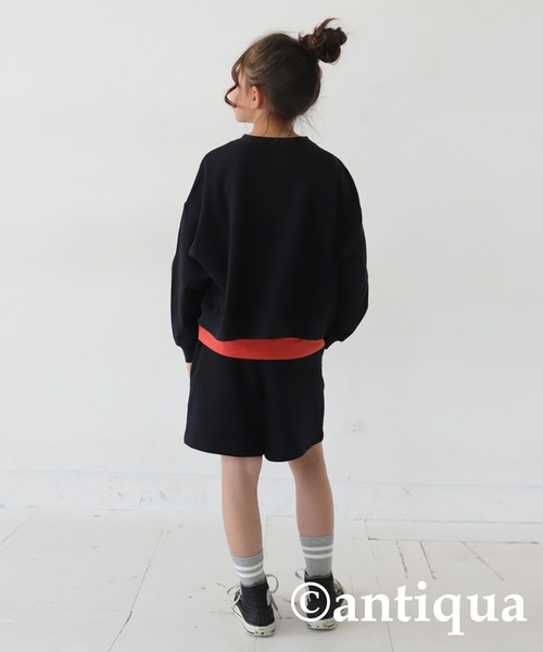 antiqua（アンティカ）の「カレッジロゴプルオーバー（スウェット・キッズ・ブラック/杢グレー/オフホワイト・150/140/160）」の11枚目の写真