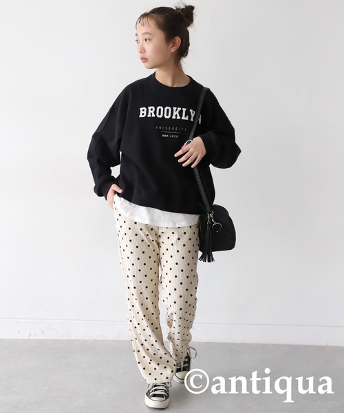 antiqua（アンティカ）の「カレッジロゴプルオーバー（スウェット・キッズ・ブラック/杢グレー/オフホワイト・150/140/160）」の13枚目の写真