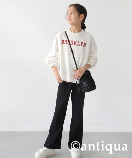 antiqua（アンティカ）の「カレッジロゴプルオーバー（スウェット・キッズ・ブラック/杢グレー/オフホワイト・150/140/160）」の4枚目の写真