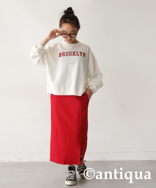 antiqua（アンティカ）の「カレッジロゴプルオーバー（スウェット・キッズ・ブラック/杢グレー/オフホワイト・150/140/160）」の6枚目の写真