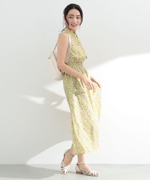 BEAMS HEART(ビームスハート)の「BEAMS HEART / 小花柄 タイカラー ワンピース(ワンピース・レディース・イエロー系その他5/グリーン/ネイビー・FREE)」の5枚目の写真