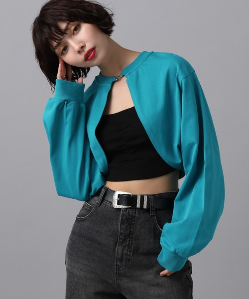 PAGEBOY（ページボーイ）の「ホックカットボレロ（カーディガン/ボレロ・レディース・ブラック/オフホワイト/ターコイズブルー・FREE）」の13枚目の写真