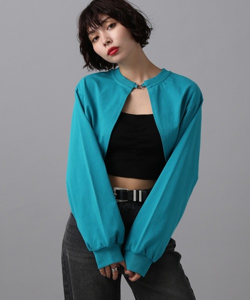 PAGEBOY（ページボーイ）の「ホックカットボレロ（カーディガン/ボレロ・レディース・ブラック/オフホワイト/ターコイズブルー・FREE）」の15枚目の写真