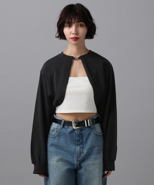 PAGEBOY（ページボーイ）の「ホックカットボレロ（カーディガン/ボレロ・レディース・ブラック/オフホワイト/ターコイズブルー・FREE）」の18枚目の写真