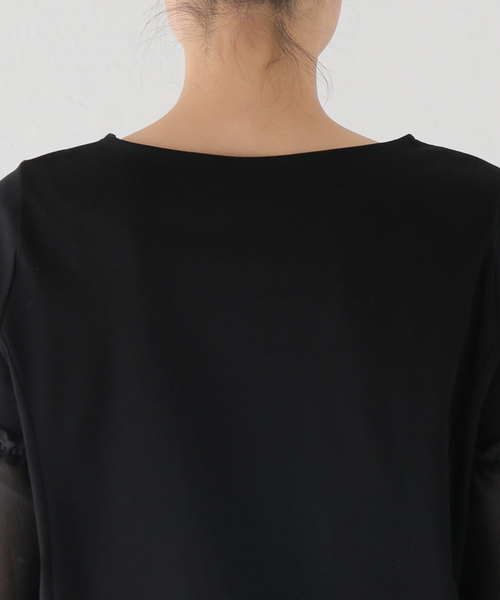 La TOTALITE(ラトータリテ)の「ボイルギャザースリーブカットソー(Tシャツ/カットソー・レディース・ホワイト/ブラック・FREE)」の15枚目の写真