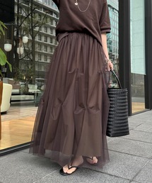 チュールタックスカート