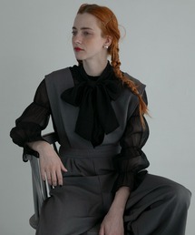 BONLECILL noir | 【BONLECILL noir】2wayビッグリボンラメシアーシャーリングブラウス(シャツ/ブラウス)