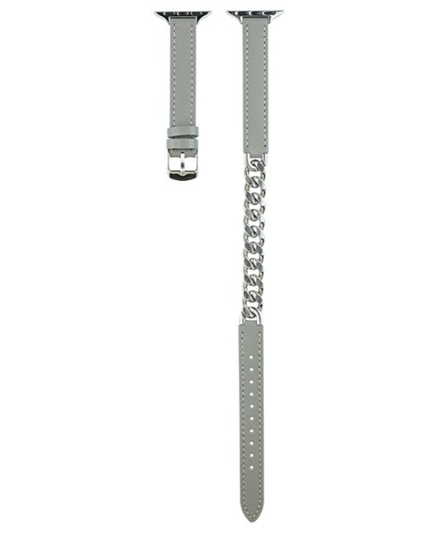 UNii（ユニー）の「レザーチェーンバンド Apple Watch バンド ベルト41/40/38mm 高見え 異素材 二重巻き（デジタル腕時計・レディース・ホワイト/ブラック/ベージュ/ブラウン/グレー/グレイッシュベージュ・ONE SIZE）」の3枚目の写真