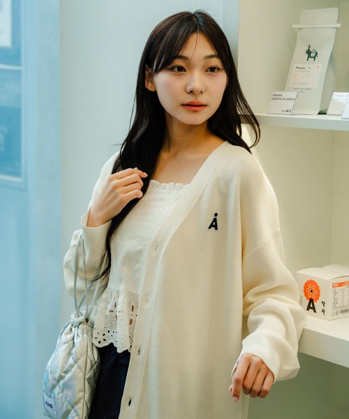 ALOUND カーディガン　L セール】【UNISEX】ALAND／ALogoKNITカーデ（カーディガン/ボレロ