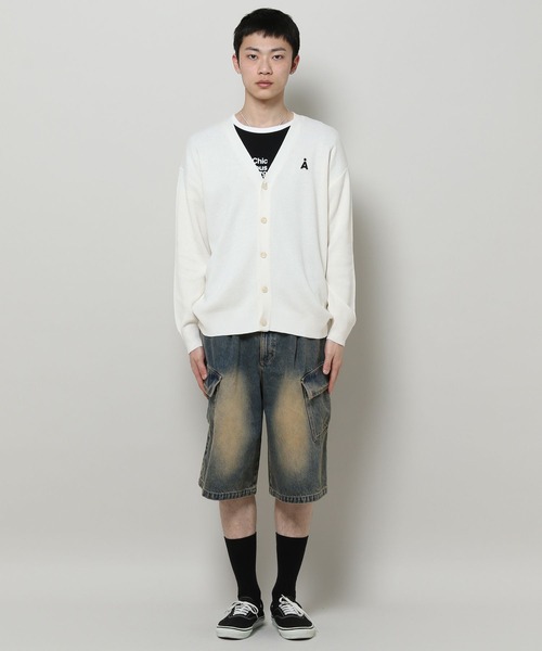 ALOUND カーディガン　L セール】【UNISEX】ALAND／ALogoKNITカーデ（カーディガン/ボレロ