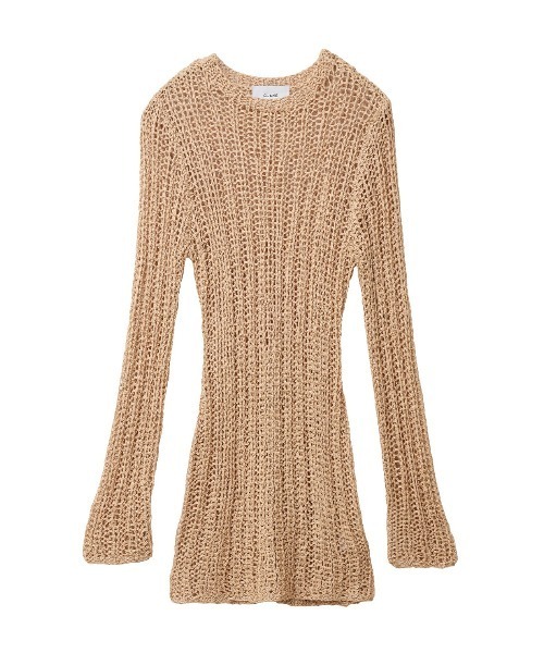 CLANE（クラネ）の「CLANE/クラネ/BACK SLIT CROCHET KNIT TOPS