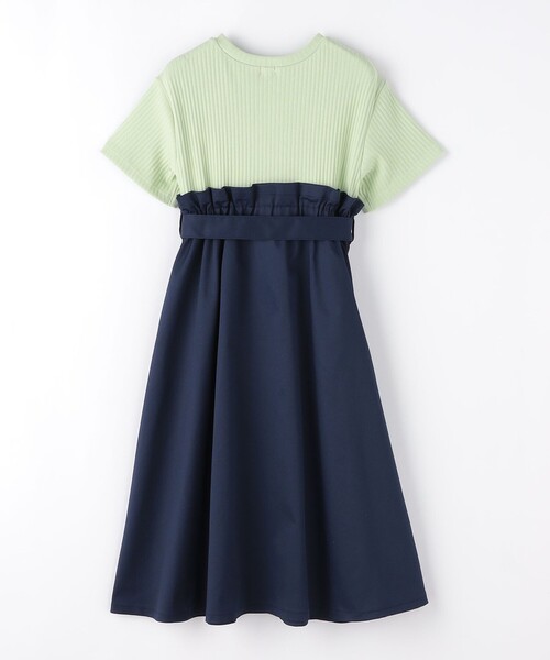 green label relaxing(グリーンレーベルリラクシング)の「テレコ×ツイル ワンピース 140cm-160cm(ワンピース・キッズ・ベージュ/ネイビー・140cm/150cm/160cm)」の3枚目の写真