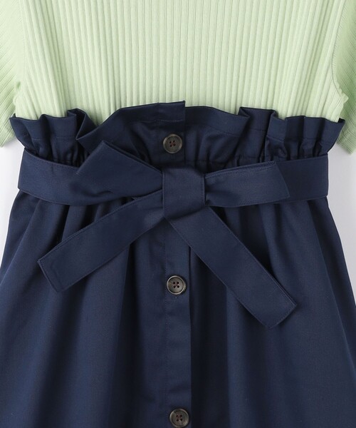 green label relaxing(グリーンレーベルリラクシング)の「テレコ×ツイル ワンピース 140cm-160cm(ワンピース・キッズ・ベージュ/ネイビー・140cm/150cm/160cm)」の7枚目の写真