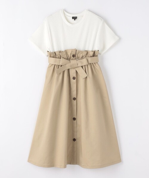 green label relaxing(グリーンレーベルリラクシング)の「テレコ×ツイル ワンピース 140cm-160cm(ワンピース・キッズ・ベージュ/ネイビー・140cm/150cm/160cm)」の11枚目の写真
