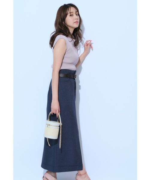 ジャスグリッティー　シンプルボートネック長袖ニット ジャスグリッティー JUSGLITTY ウォッシャブルシンプルボート