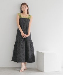 mysty woman | フラワージャガードキャミワンピース　135300(ワンピース)