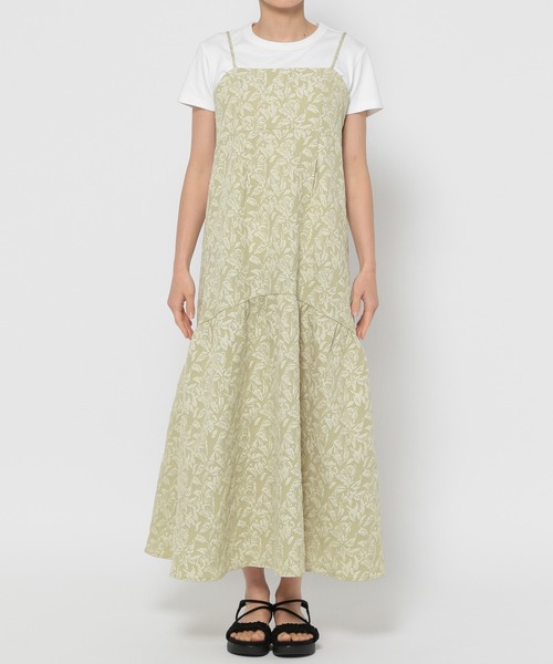 mysty woman（ミスティウーマン）の「フラワージャガードキャミワンピース　135300（ワンピース・レディース・オフホワイト/ブラック/グリーン・FREE）」の11枚目の写真