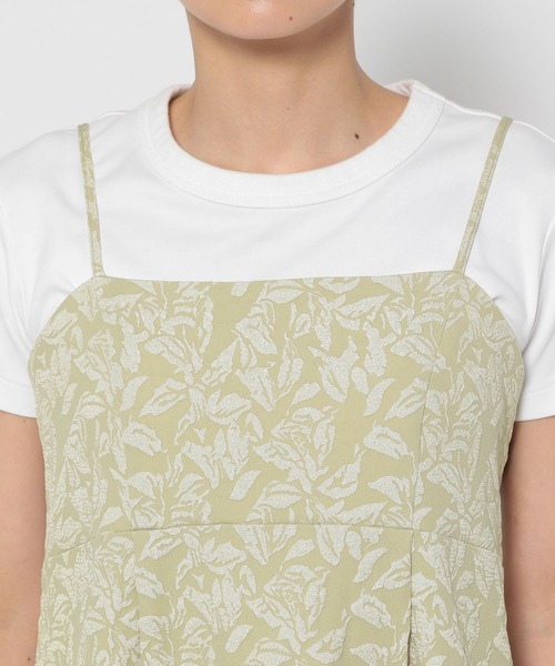 mysty woman（ミスティウーマン）の「フラワージャガードキャミワンピース　135300（ワンピース・レディース・オフホワイト/ブラック/グリーン・FREE）」の7枚目の写真