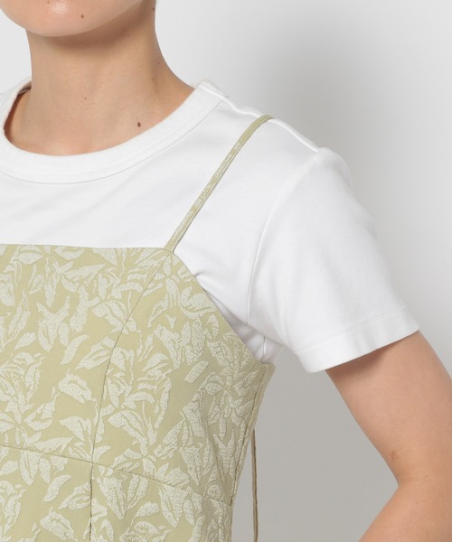 mysty woman（ミスティウーマン）の「フラワージャガードキャミワンピース　135300（ワンピース・レディース・オフホワイト/ブラック/グリーン・FREE）」の6枚目の写真