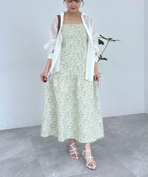 mysty woman（ミスティウーマン）の「フラワージャガードキャミワンピース　135300（ワンピース・レディース・オフホワイト/ブラック/グリーン・FREE）」の17枚目の写真