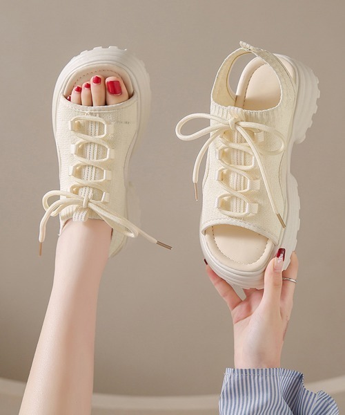 Miniministore(ミニミニストア)の「厚底スポーツサンダル レディース 韓国風(サンダル・レディース・アイボリー/ブラック/グレー・24.5cm/23.0cm/23.5cm/22.5cm/24.0cm)」の12枚目の写真