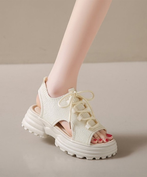 Miniministore(ミニミニストア)の「厚底スポーツサンダル レディース 韓国風(サンダル・レディース・アイボリー/ブラック/グレー・24.5cm/23.0cm/23.5cm/22.5cm/24.0cm)」の13枚目の写真
