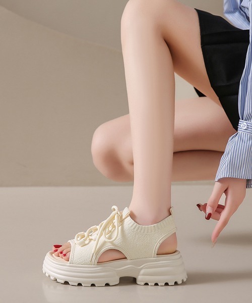 Miniministore(ミニミニストア)の「厚底スポーツサンダル レディース 韓国風(サンダル・レディース・アイボリー/ブラック/グレー・24.5cm/23.0cm/23.5cm/22.5cm/24.0cm)」の14枚目の写真
