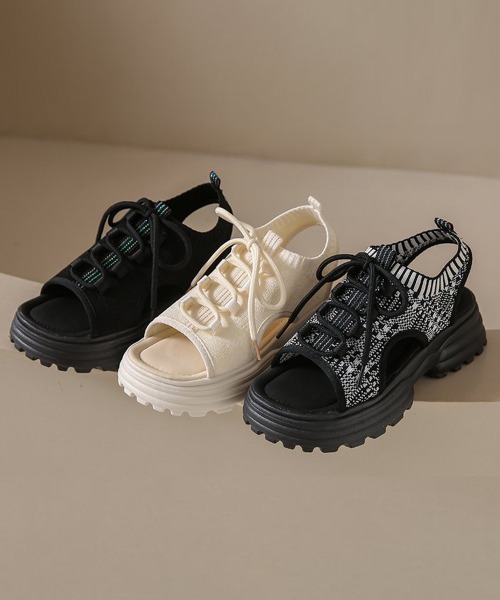 Miniministore(ミニミニストア)の「厚底スポーツサンダル レディース 韓国風(サンダル・レディース・アイボリー/ブラック/グレー・24.5cm/23.0cm/23.5cm/22.5cm/24.0cm)」の18枚目の写真