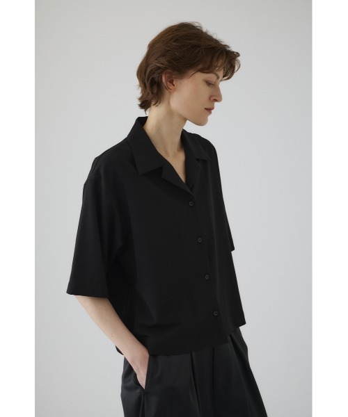 【美品】RIM.ARK 長袖シャツ　レザー調　マニッシュ　可愛い パイピング RIM.ARK | Open collar half sleeve SH (SHIRTS & BLOUSES