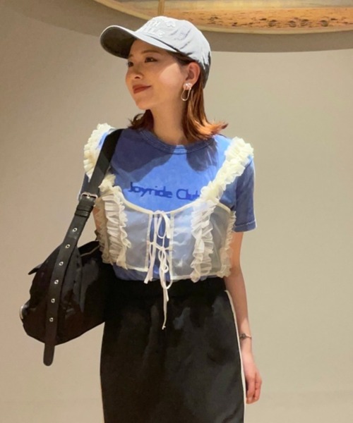 RODEO CROWNS WIDE BOWL（ロデオクラウンズワイドボウル）の「frill チュールビスチェ（ベスト・レディース・ブルー/アイボリー/ブラック・FREE）」の2枚目の写真