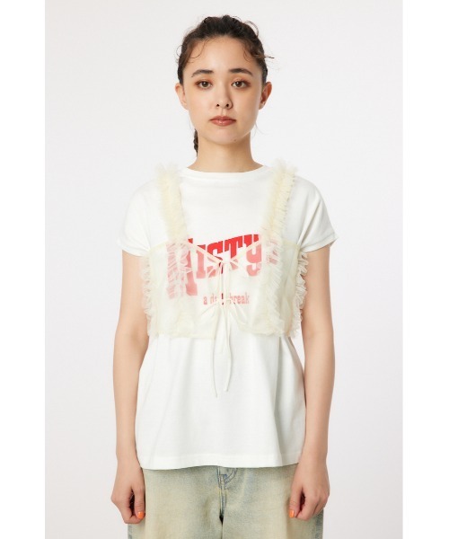 RODEO CROWNS WIDE BOWL（ロデオクラウンズワイドボウル）の「frill チュールビスチェ（ベスト・レディース・ブルー/アイボリー/ブラック・FREE）」の9枚目の写真