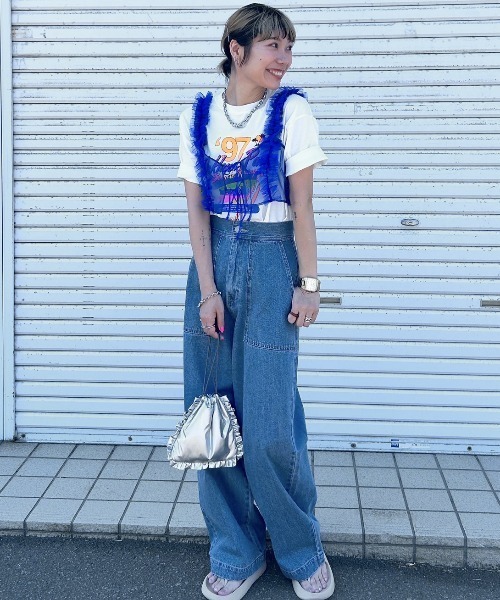 RODEO CROWNS WIDE BOWL（ロデオクラウンズワイドボウル）の「frill チュールビスチェ（ベスト・レディース・ブルー/アイボリー/ブラック・FREE）」の15枚目の写真