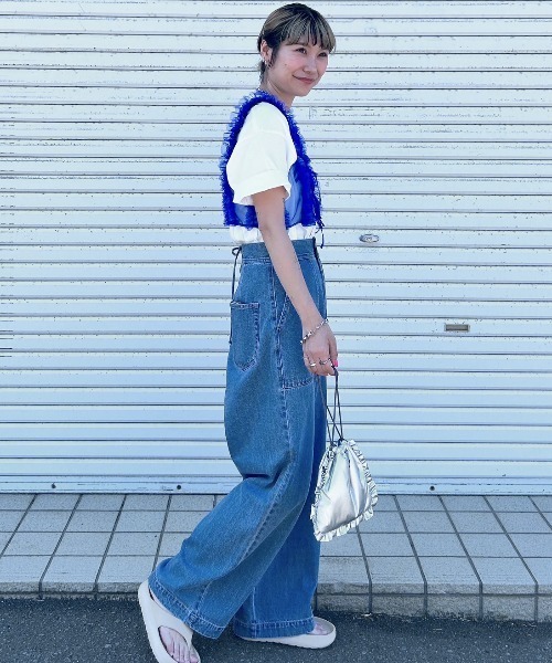 RODEO CROWNS WIDE BOWL（ロデオクラウンズワイドボウル）の「frill チュールビスチェ（ベスト・レディース・ブルー/アイボリー/ブラック・FREE）」の16枚目の写真