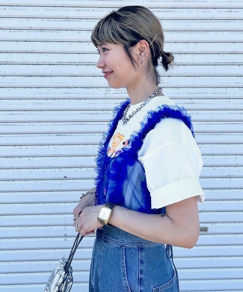 RODEO CROWNS WIDE BOWL（ロデオクラウンズワイドボウル）の「frill チュールビスチェ（ベスト・レディース・ブルー/アイボリー/ブラック・FREE）」の17枚目の写真