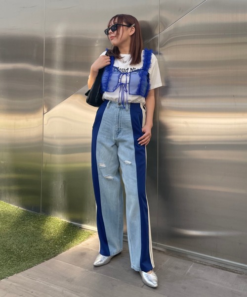 RODEO CROWNS WIDE BOWL（ロデオクラウンズワイドボウル）の「frill チュールビスチェ（ベスト・レディース・ブルー/アイボリー/ブラック・FREE）」の22枚目の写真