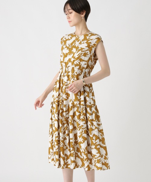 美品！花柄ワンピース 44号 花柄 ワンピース レディース 長袖 柄ワンピ 総柄 送料無料・再